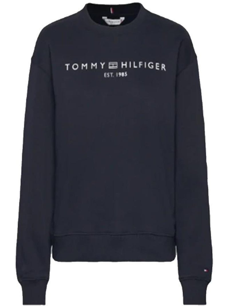 Sweatshirt Feminina Tommy Hilfiger com Logótipo Corporativo Azul Marinho Azul-marinho - Kiabi
