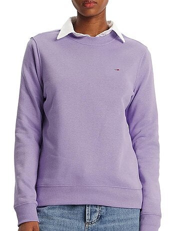 Sweat Bege de Mulher Tommy Hilfiger Flag Crew