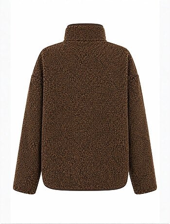 Sweatshirt feminino com meio zíper texturizado mixray