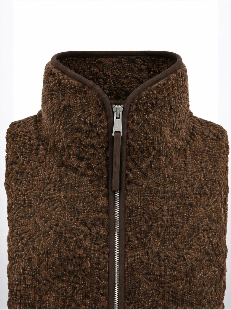 Sweatshirt feminino com meio zíper texturizado mixray Castanho - Kiabi
