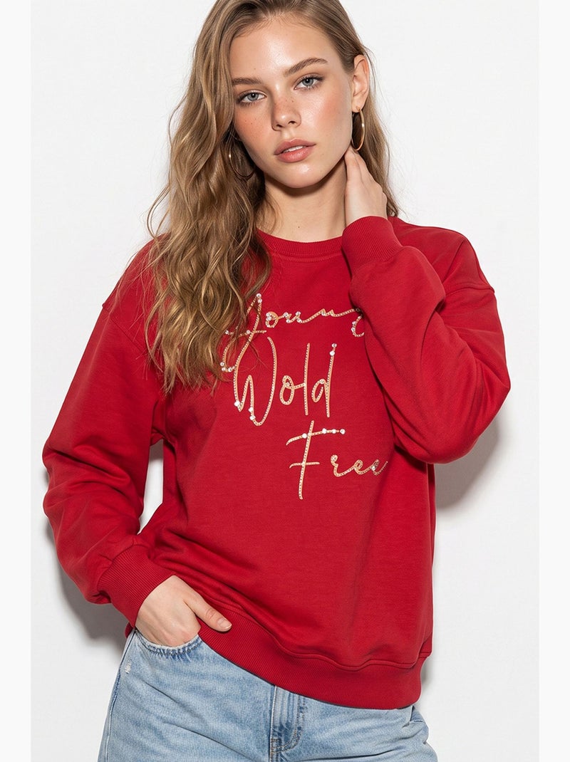 Sweatshirt feminino lucci Vermelho - Kiabi