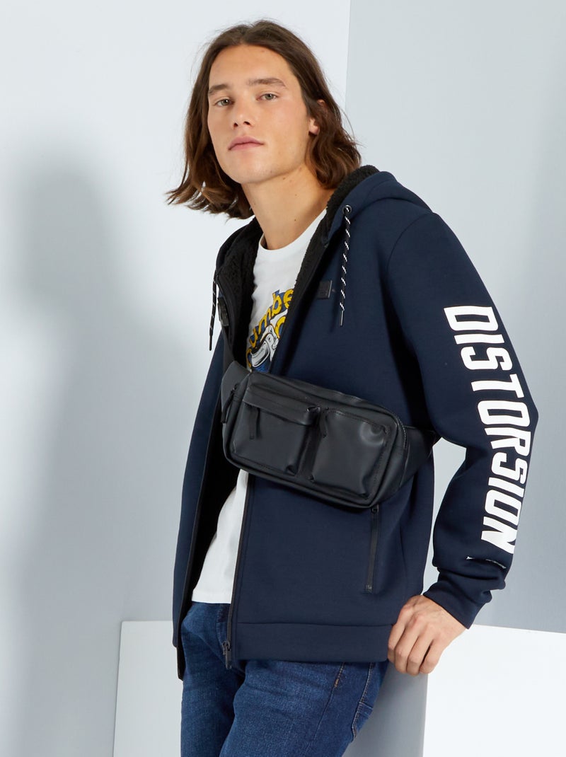 Sweatshirt forrada com capuz AZUL - Kiabi