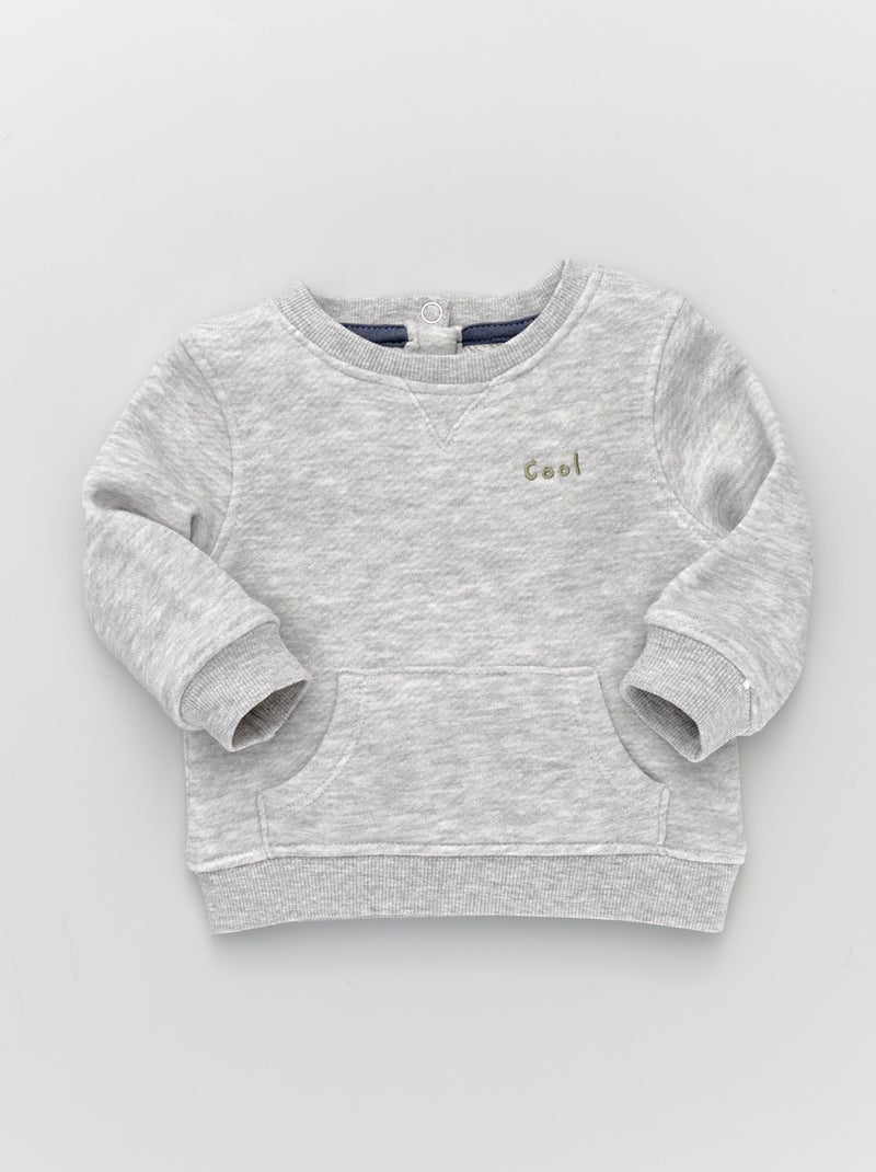 Sweatshirt French Terry CINZA - Kiabi