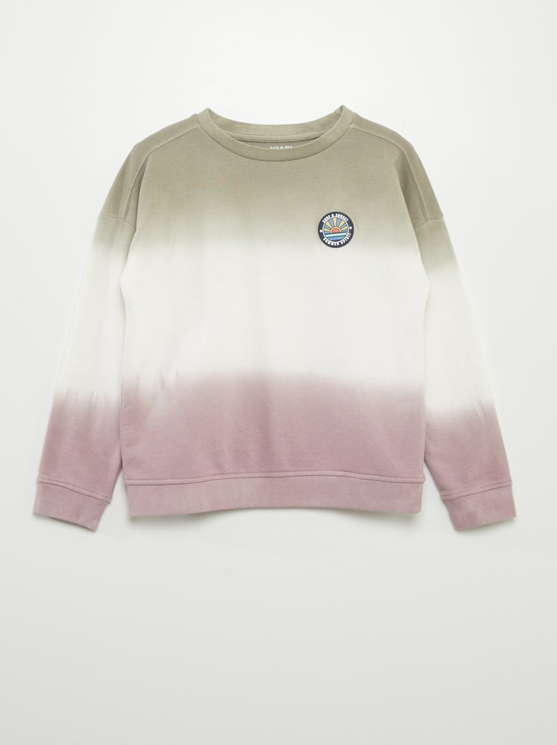 Sweatshirt french terry tie and dye VERDE - Kiabi