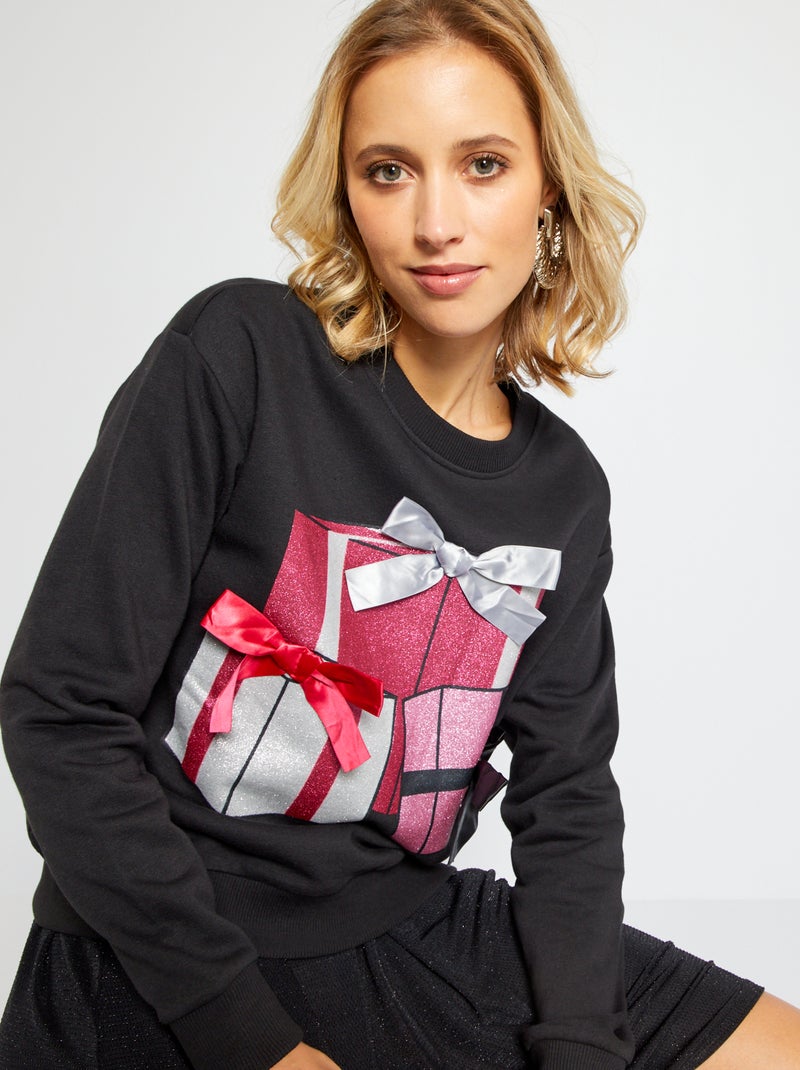 Sweatshirt gola redonda 'Jacqueline de Yong' Preto - Kiabi