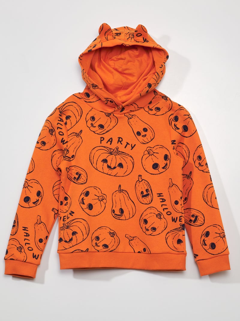 Sweatshirt 'Halloween' com capuz LARANJA - Kiabi