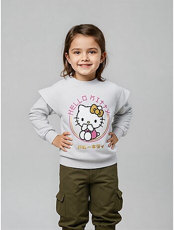 Sweatshirt hello kitty cinzento menina | licença oficial