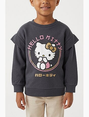 Sweatshirt hello kitty cinzento menina | licença oficial