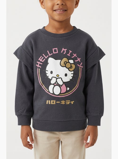 Sweatshirt hello kitty cinzento menina | licença oficial - Kiabi Sweatshirt hello kitty cinzento menina | licença oficial - Kiabi