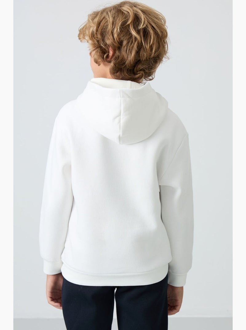 Sweatshirt infantil com capuz e bolso tommy Branco - Kiabi