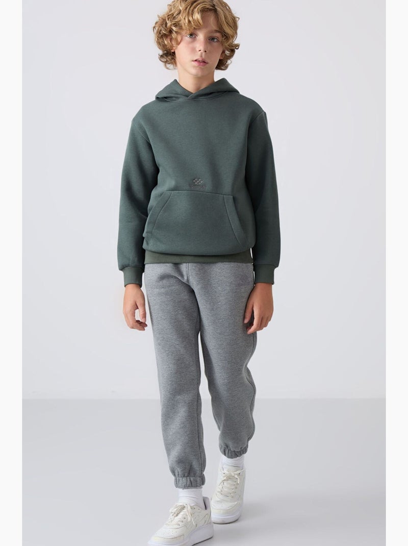 Sweatshirt infantil com capuz e bolso tommy Verde escuro - Kiabi