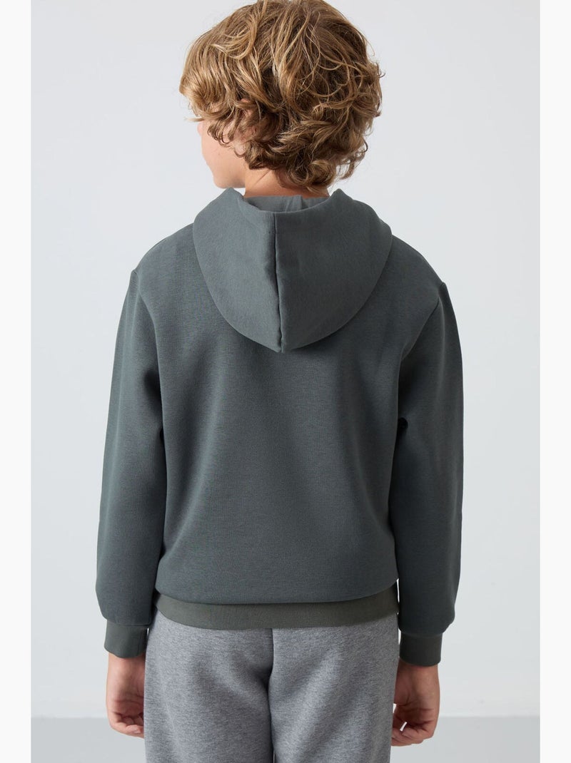 Sweatshirt infantil com capuz e bolso tommy Verde escuro - Kiabi