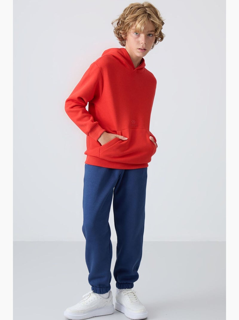 Sweatshirt infantil com capuz e bolso tommy Vermelho - Kiabi