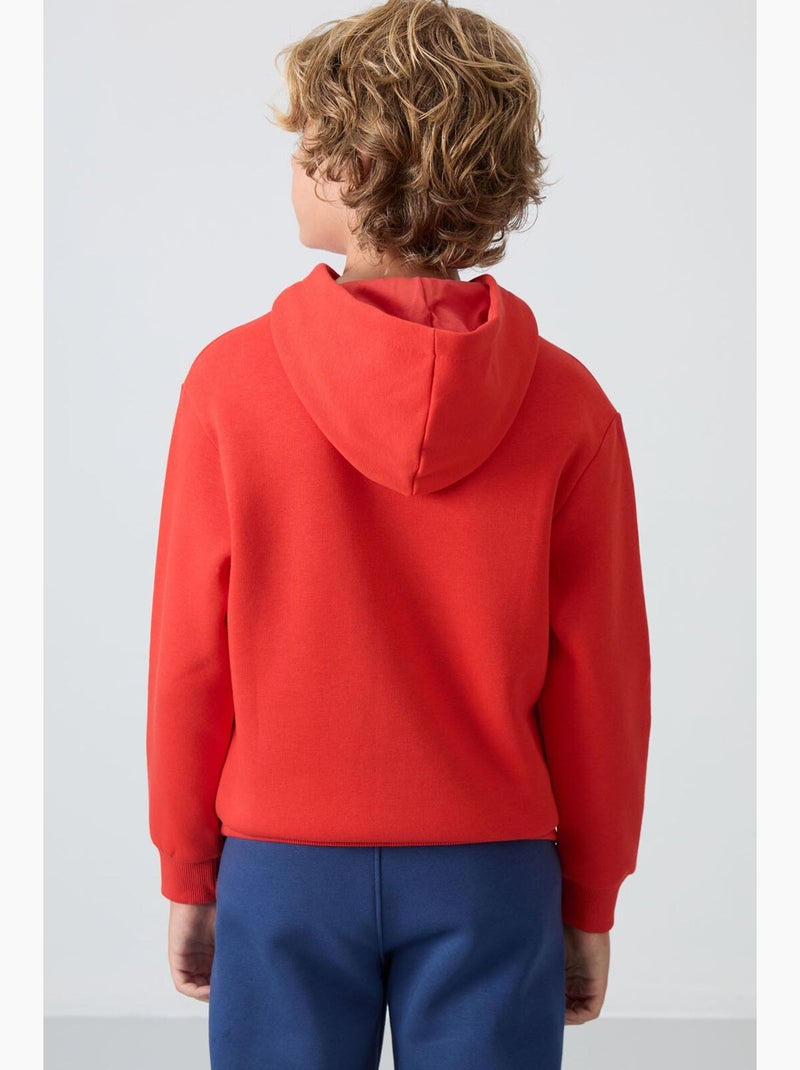 Sweatshirt infantil com capuz e bolso tommy Vermelho - Kiabi