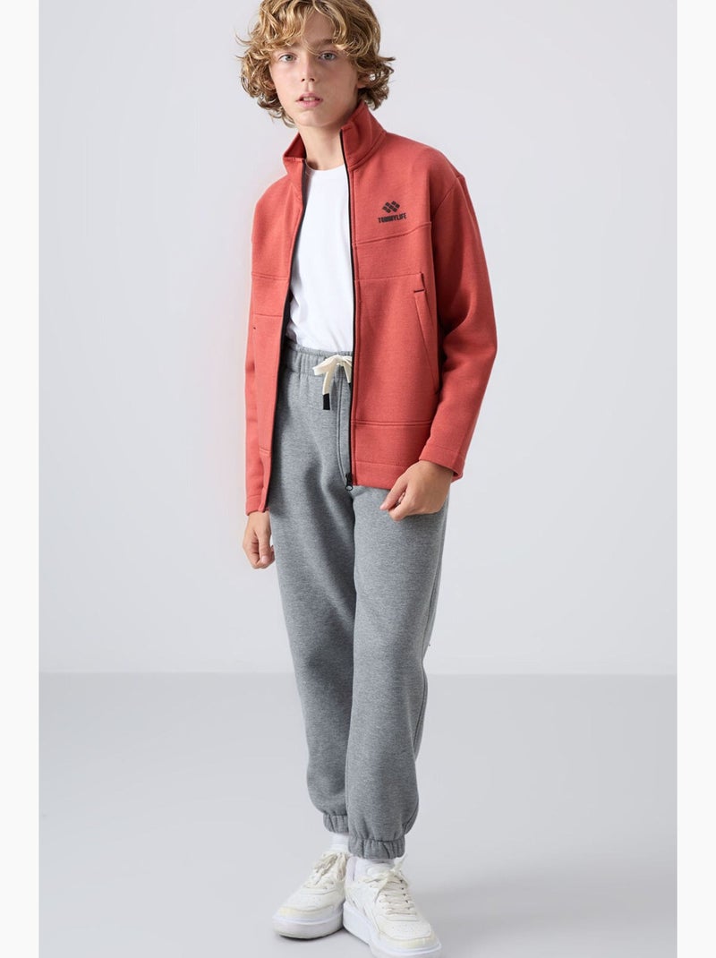 Sweatshirt infantil com gola fecho tommy Vermelho - Kiabi