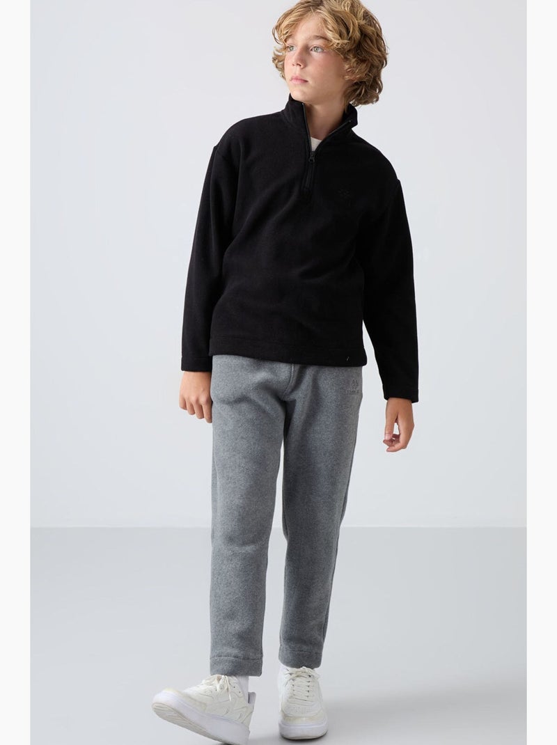 Sweatshirt infantil com meio fecho tommy Cinza - Kiabi