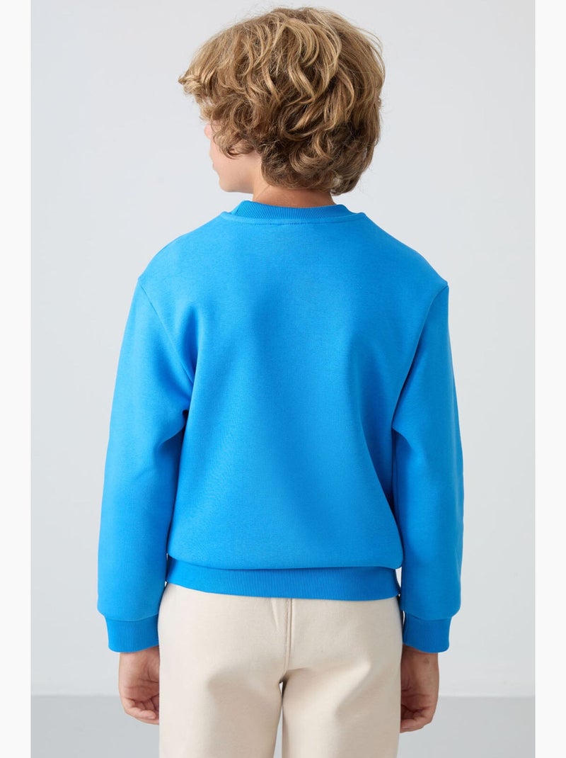 Sweatshirt infantil gola redonda bordada tommy Azul-elétrico - Kiabi