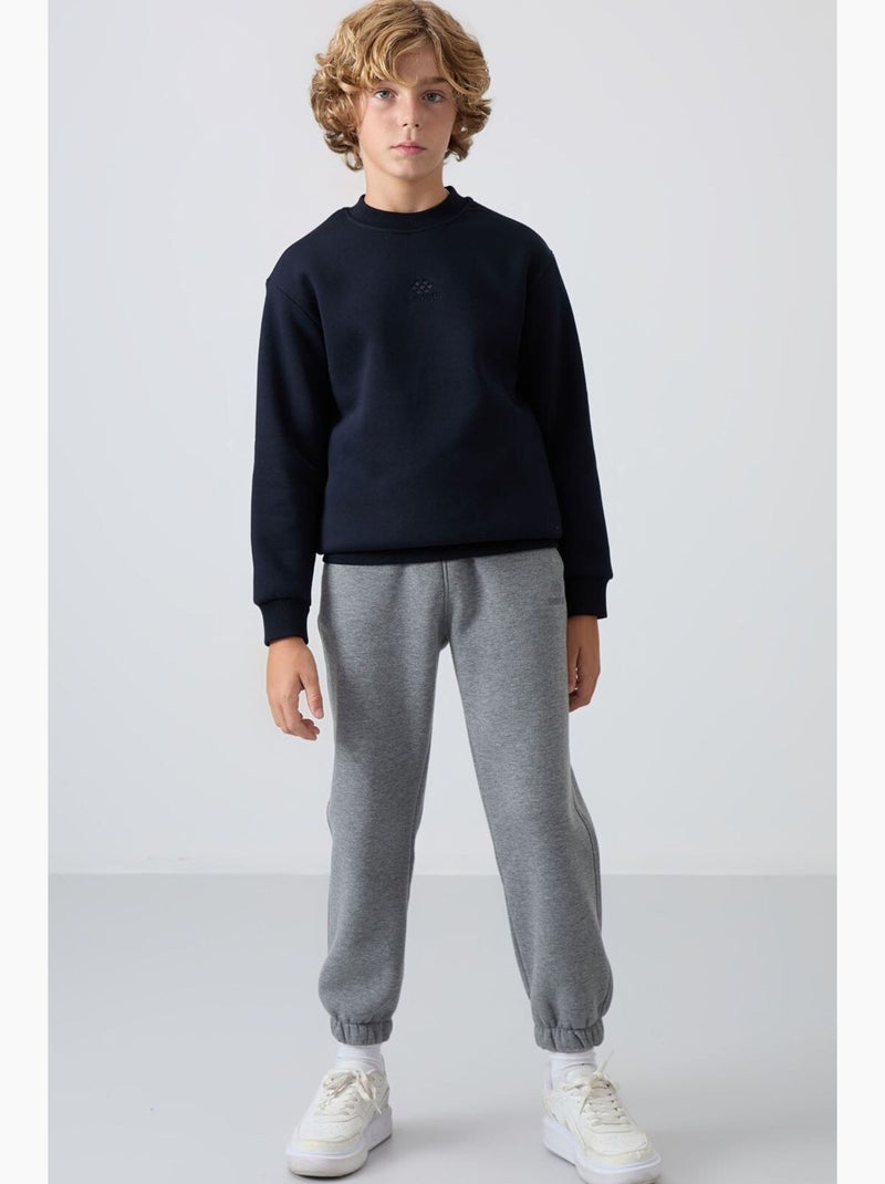 Sweatshirt infantil gola redonda bordada tommy Azul-marinho - Kiabi