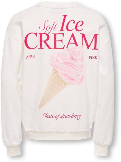 Sweatshirt infantil only kogphilea branco/rosa - Kiabi Sweatshirt infantil only kogphilea branco/rosa - Kiabi