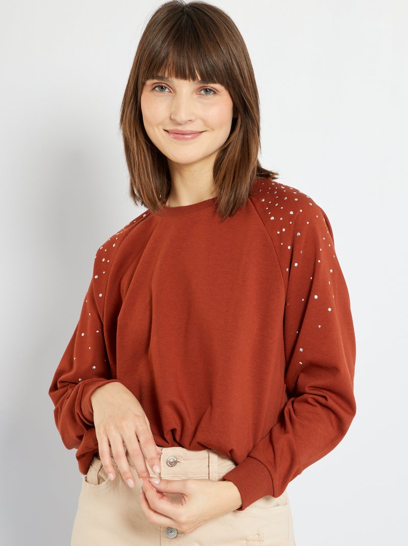Sweatshirt 'JDY' com tachas BEGE - Kiabi