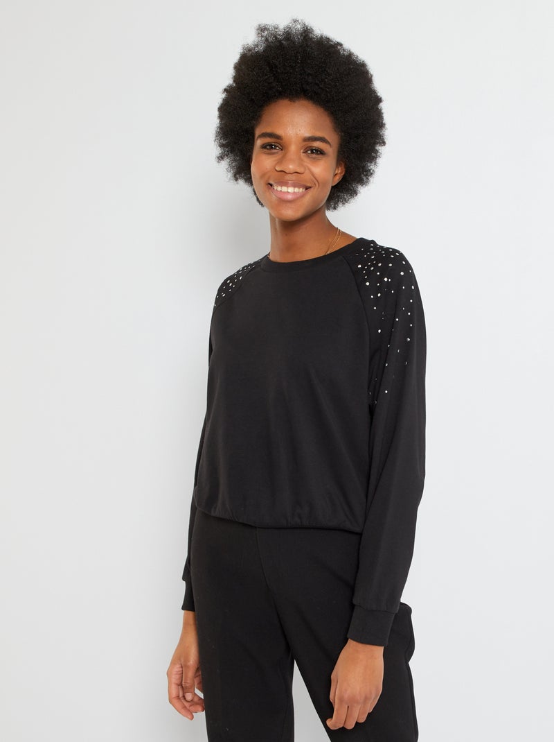 Sweatshirt 'JDY' com tachas Preto - Kiabi