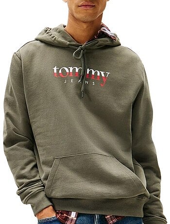 Sweatshirt kaki para homem tommy hilfiger dm0dm22113
