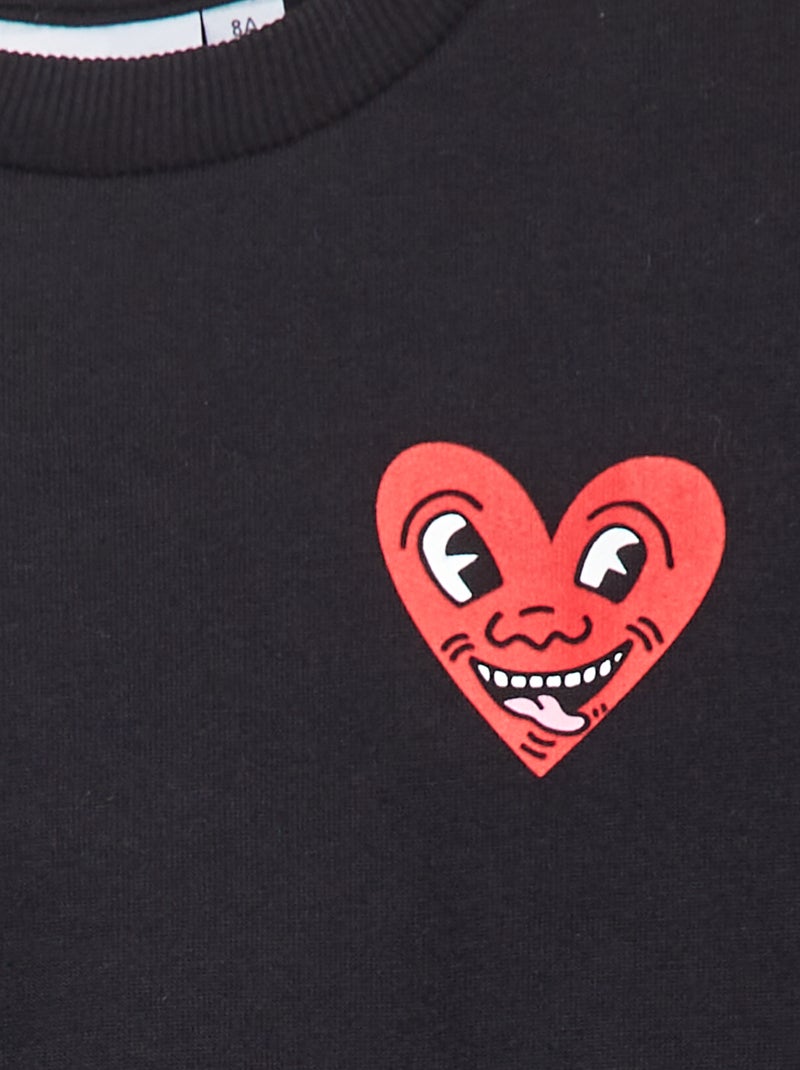 Sweatshirt 'Keith Haring' - Dia dos Namorados Preto - Kiabi