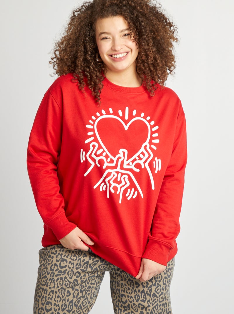 Sweatshirt 'Keith Haring' - Dia dos Namorados VERMELHO - Kiabi