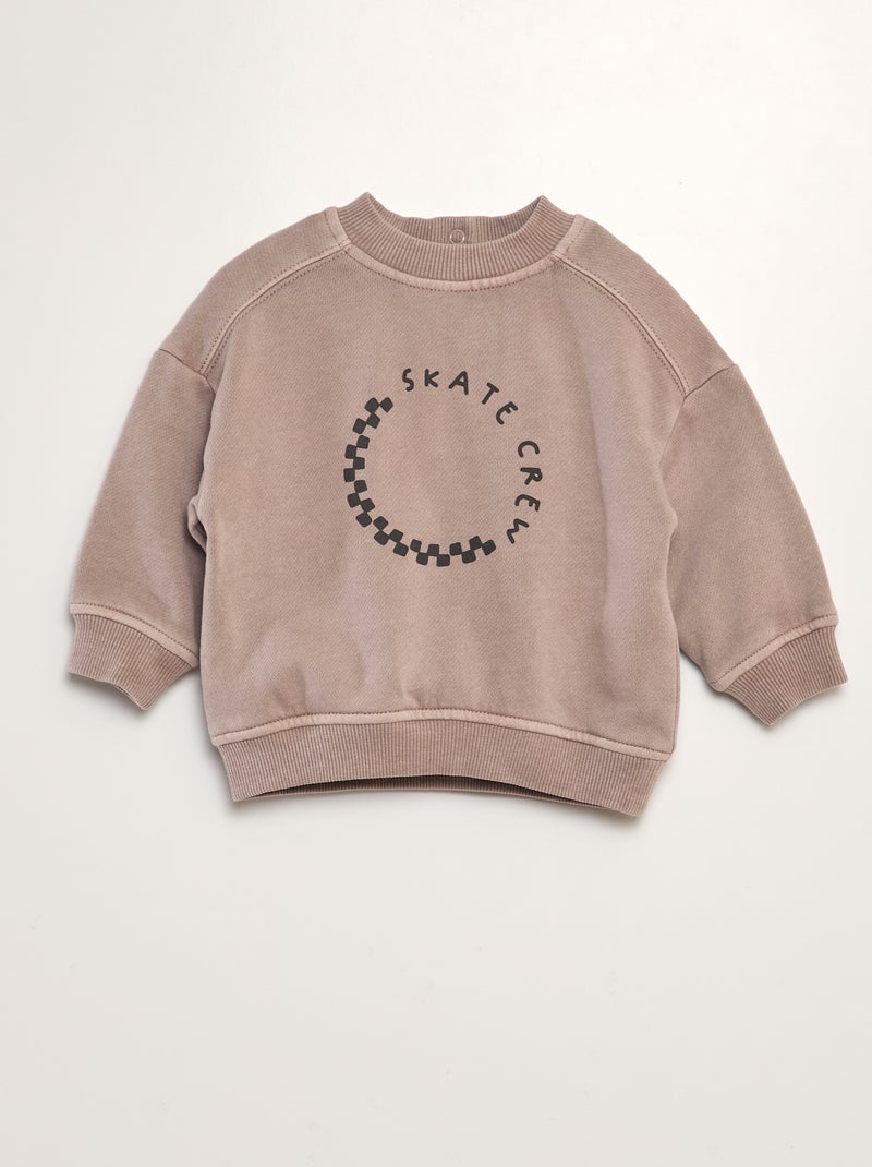Sweatshirt larga com estampado CINZA - Kiabi