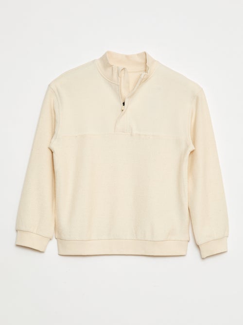 Sweatshirt larga com gola de fecho - Kiabi