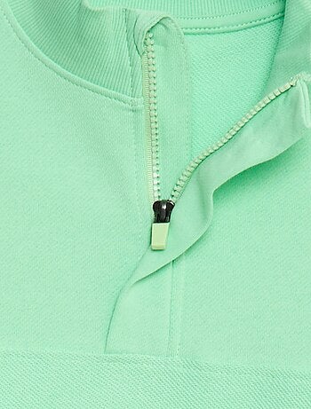 Sweatshirt larga com gola de fecho