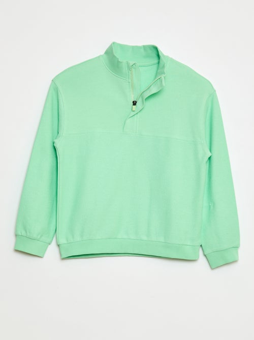 Sweatshirt larga com gola de fecho - Kiabi