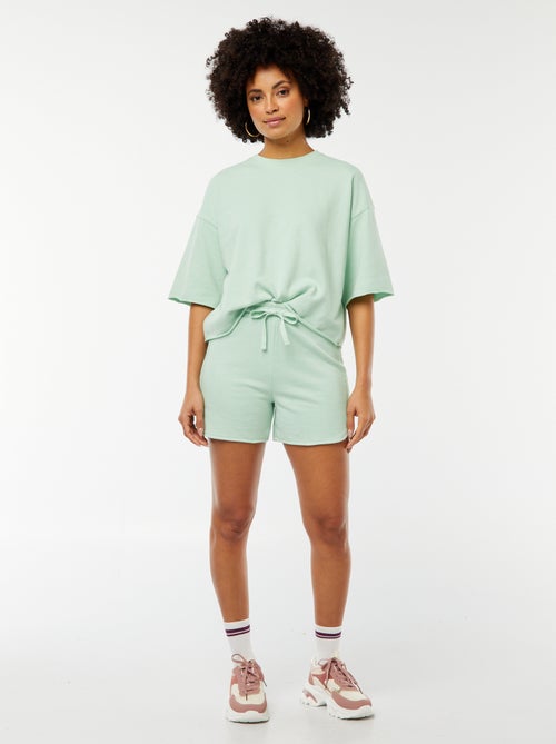 Sweatshirt larga de manga curta - Kiabi