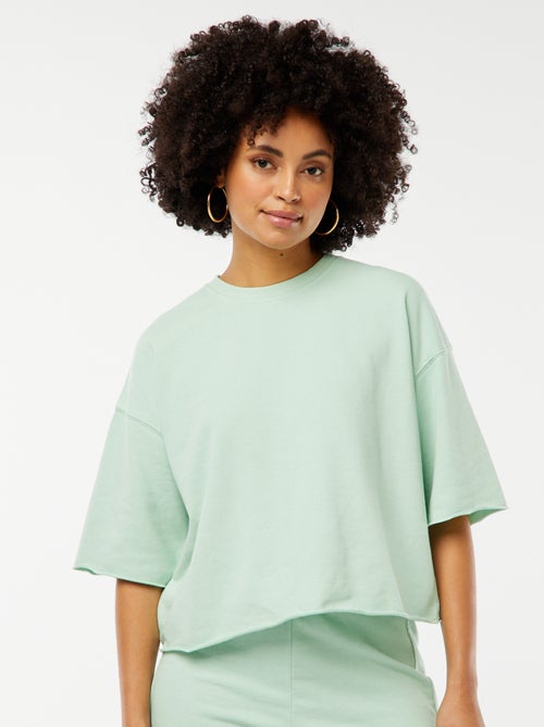 Sweatshirt larga de manga curta - Kiabi