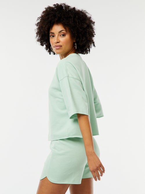 Sweatshirt larga de manga curta - Kiabi