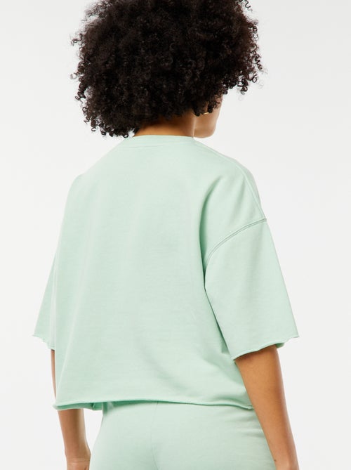 Sweatshirt larga de manga curta - Kiabi