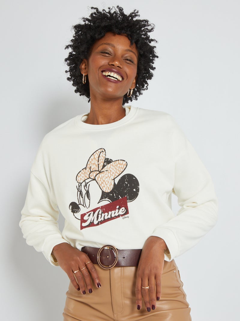 Sweatshirt larga 'Disney' com estampado BRANCO - Kiabi