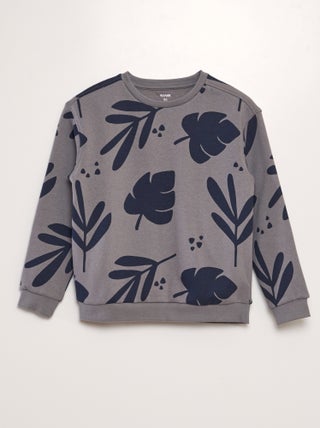Sweatshirt larga em moletão estampada