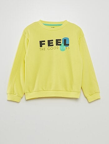 Sweatshirt larga estampada de gola redonda