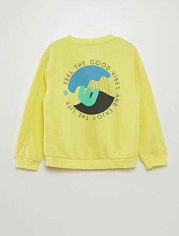 Sweatshirt larga estampada de gola redonda