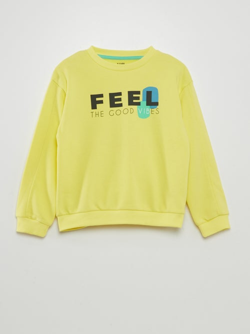 Sweatshirt larga estampada de gola redonda - Kiabi