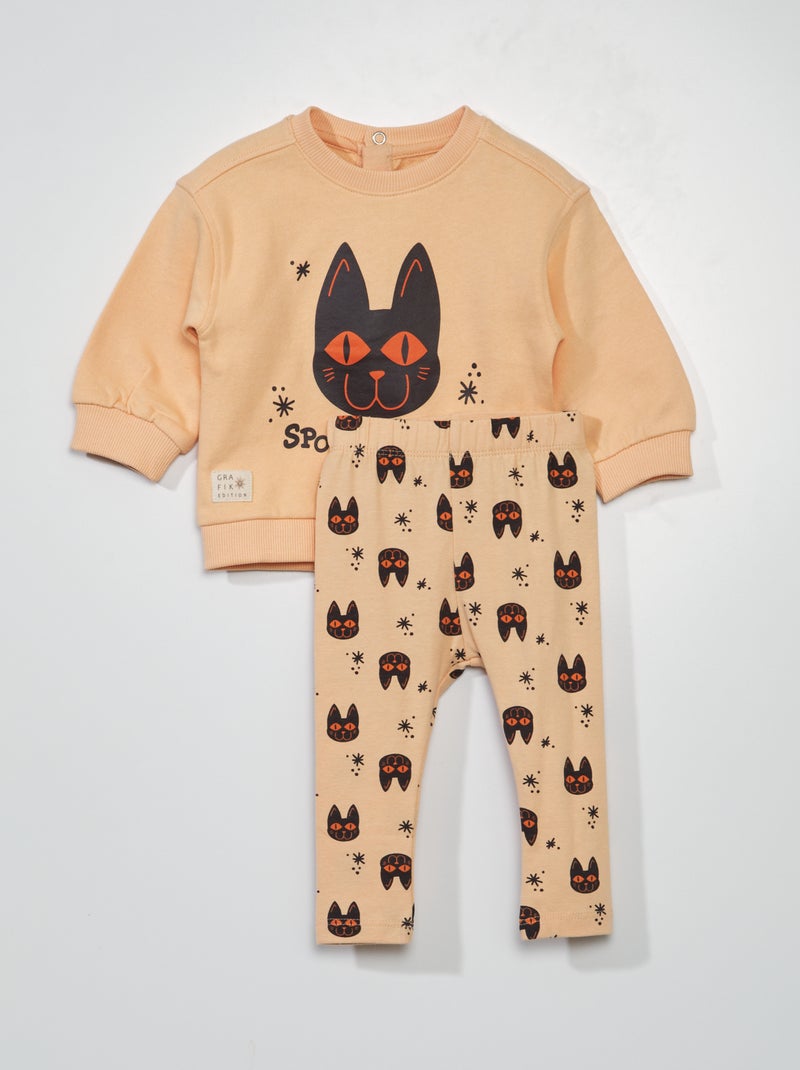 Sweatshirt + leggings Halloween - 2 peças BRANCO - Kiabi