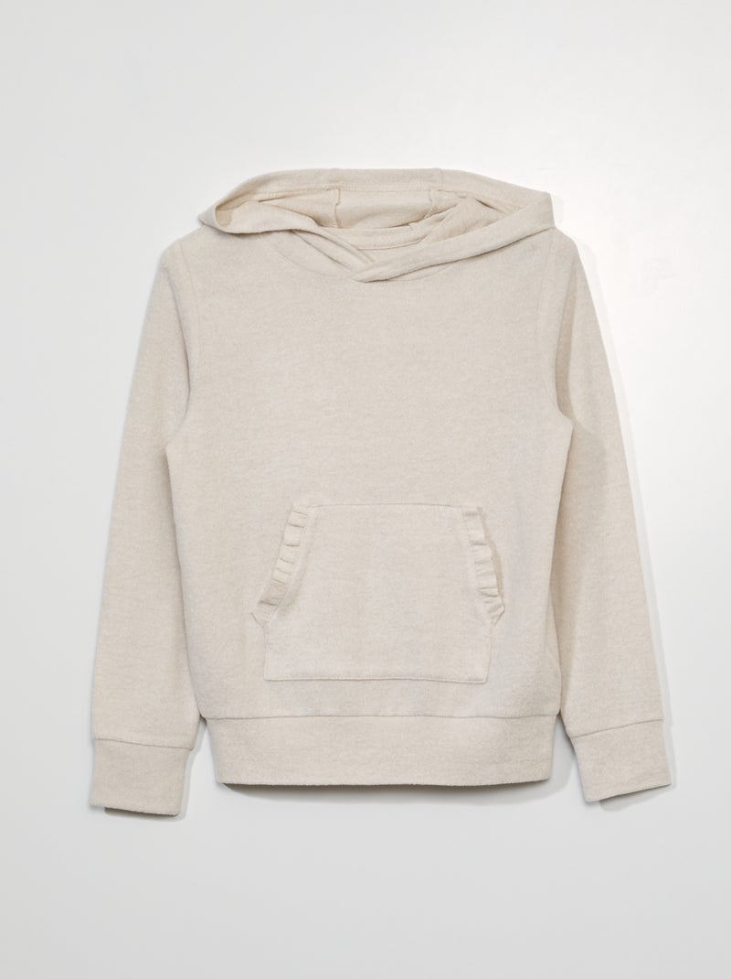 Sweatshirt leve com capuz BEGE - Kiabi