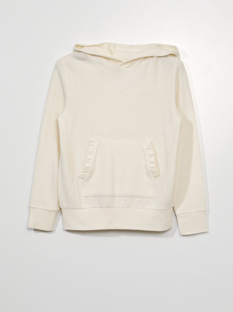 Sweatshirt leve com capuz BRANCO - Kiabi