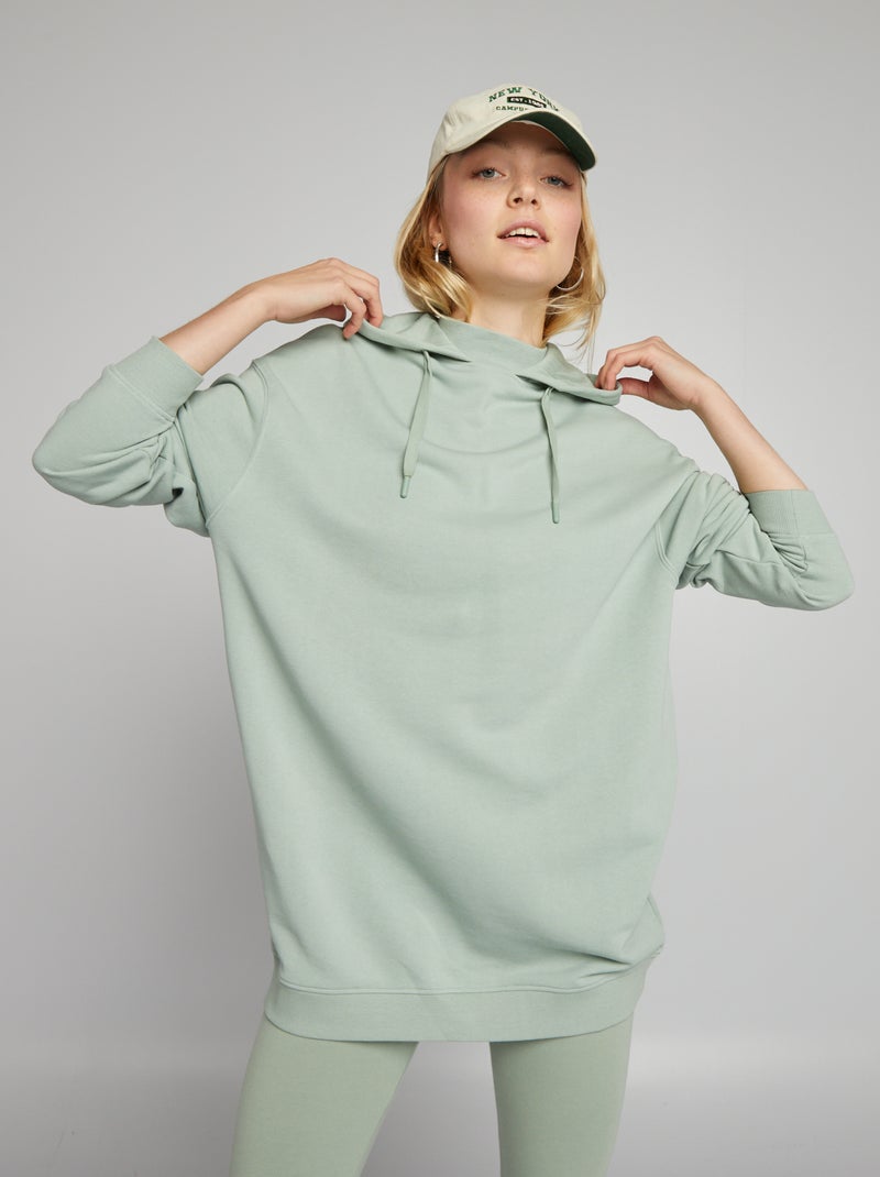 Sweatshirt leve com capuz VERDE - Kiabi