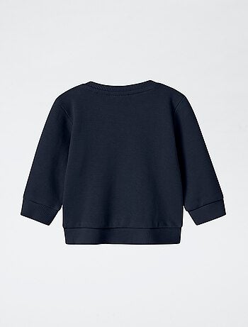Sweatshirt leve com desenho 'urso' de malha trama