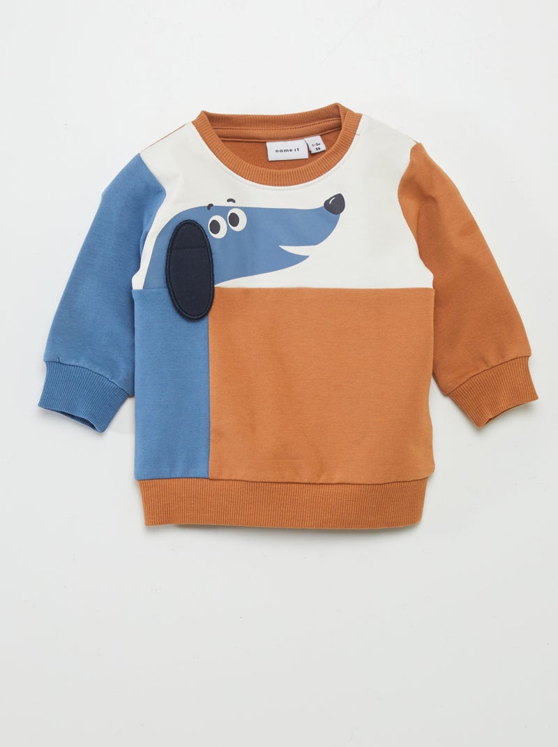 Sweatshirt leve com letras 'Name it' CASTANHO - Kiabi