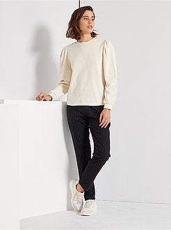 Sweatshirt leve com mangas de balão - Kiabi