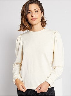 Sweatshirt leve com mangas de balão - Kiabi