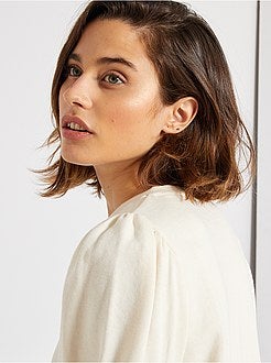 Sweatshirt leve com mangas de balão - Kiabi